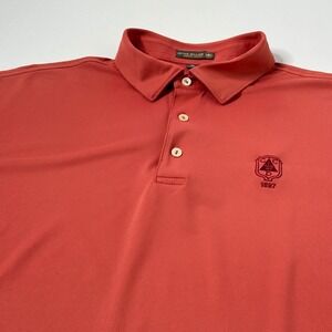 Peter Millar Summer Comfort XL Polo Shirt Pink Golf Crest Logo Casual Mens